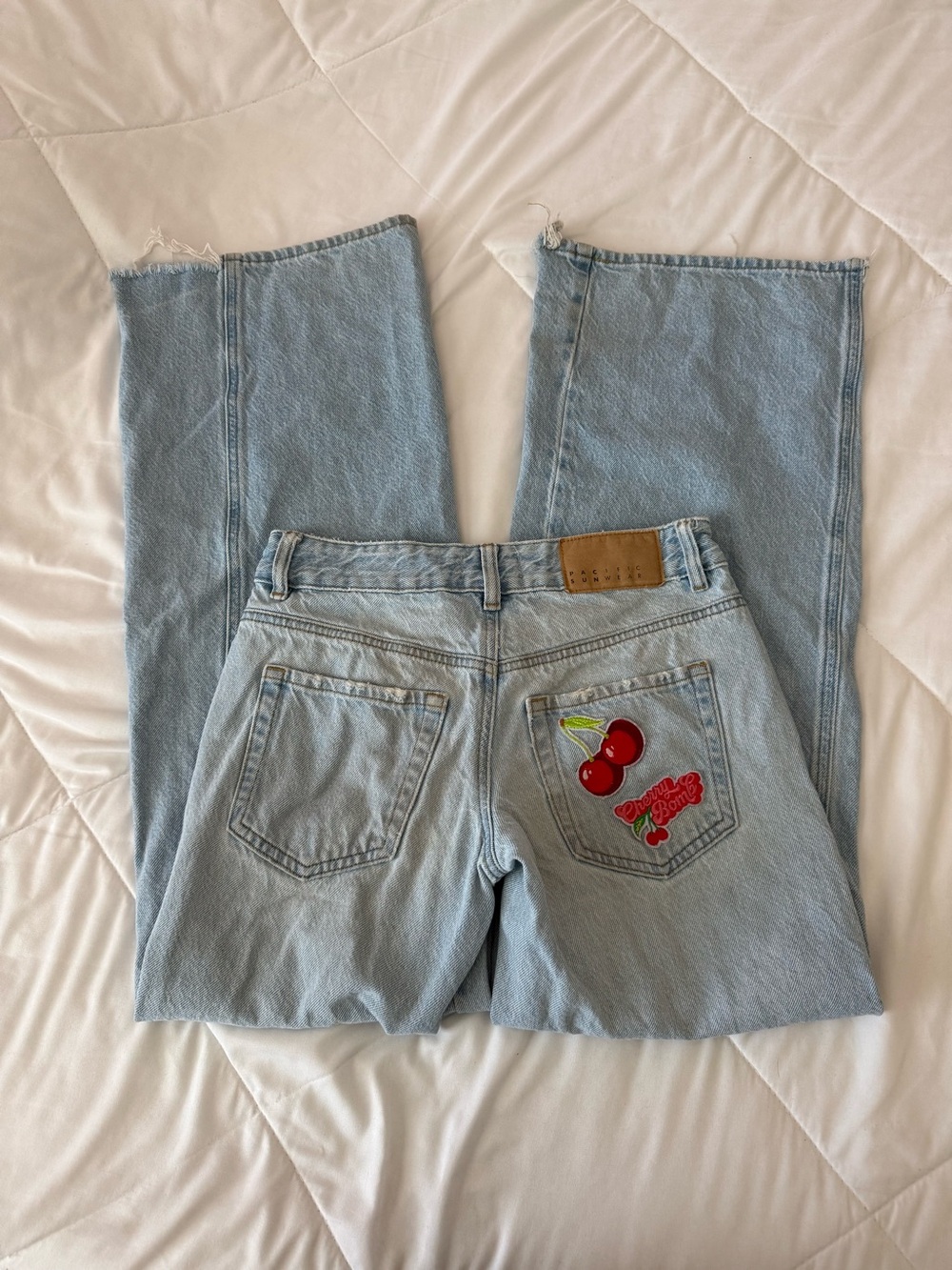 Pacsun Light Wash Cherry Patch Women’s Jeans